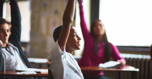 Great Minds Boy Raising Hand